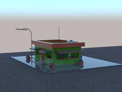 Store Building Model Low-poly 3D model