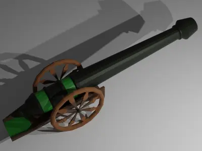 Medieval War Canon Lowpoly Low-poly 3D model