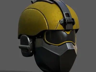 Helmet scifi military combat soldier fantasy cyborg  Low-poly 3D model