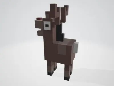Cross a Road type game Reindeer - Baby Rudolph Low-poly 3D model