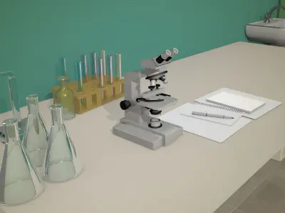 Cartoon Lab Scene 3D model