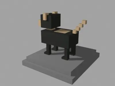 VOXEL DOG - MODEL 10 Low-poly 3D model