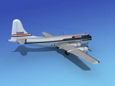 Boeing 377 United Airlines 1 3D model