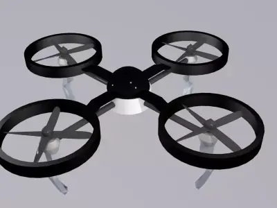 Drone flying in air 3D model