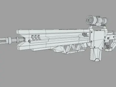 Neoniper two rifles Low-poly 3D model
