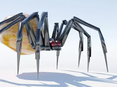 Terrifying spider for horror Free low-poly 3D model
