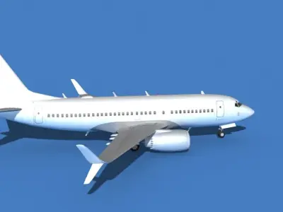 Boeing 737 MAX 7 Unmarked 3 3D model