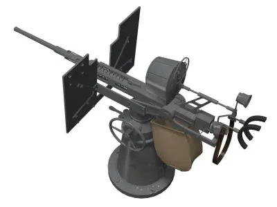 oerikon 20mm cannon 3D model