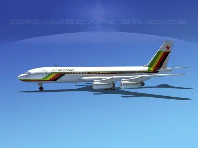 Boeing 707 Air Zimbabwe 3D model