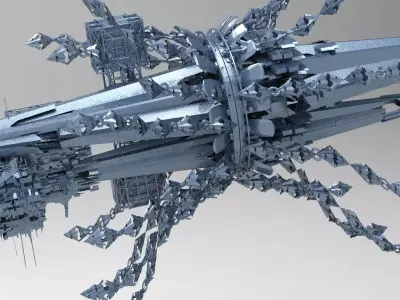 Jelly Fish Sci fi docks Low-poly 3D model