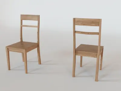 3D classic wooden chairs and stools Free 3D model