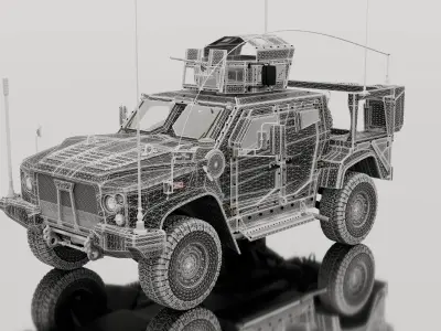 Oshkosh JLTV 2014 - Armed Vehicle 3D model Low-poly 3D model