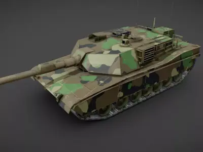 M1A2 Abrams Tank plus 4 Skins Low-poly 3D model