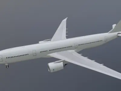 Airbus a330-900neo plain white model with cockpit Low-poly 3D model