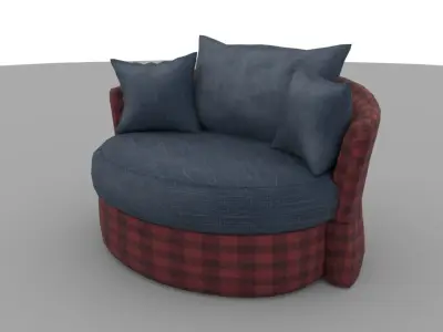 Old Sofa Free low-poly 3D model
