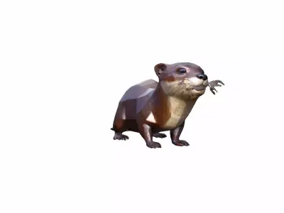 3d Render The Otter Is A Playful Aquatic Mammal 3D model