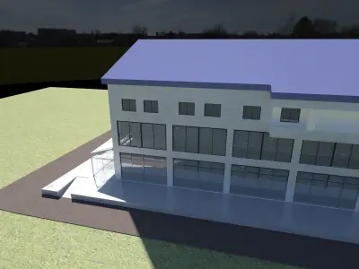 Hospital and Industrial Factory Building Exterior high quality 3D model