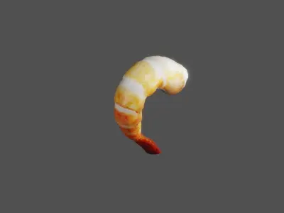Cooked Shrimp Free low-poly 3D model
