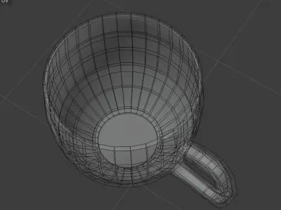 Table with a cup Free low-poly 3D model