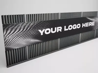 Modular Racetrack Advertising Wall Variation 3D model