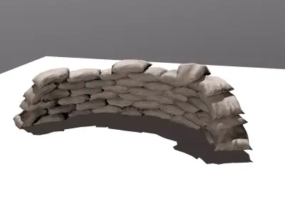 sand bag Low-poly 3D model