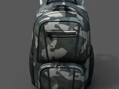 Backpack Camping military combat soldier armor scifi fantasy  Low-poly 3D model
