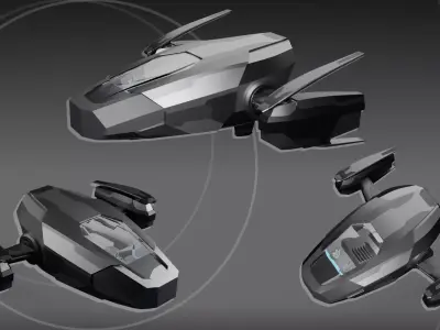 Spaceship futuristic looking robot 3D model