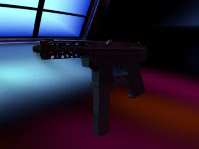 LOW POLY - Tec-9 Semi-Auto SMG Free low-poly 3D model