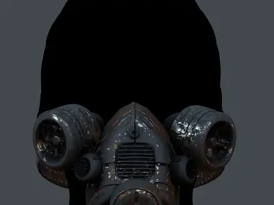 Gas mask helmet 3d model scifi Low-poly Low-poly 3D model Low-poly 3D model