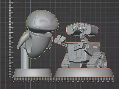WALL-E and EVE STL Models 3D print model