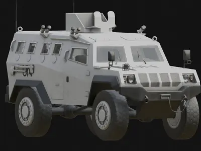 UN Armoured Car Komodo Low-poly 3D model