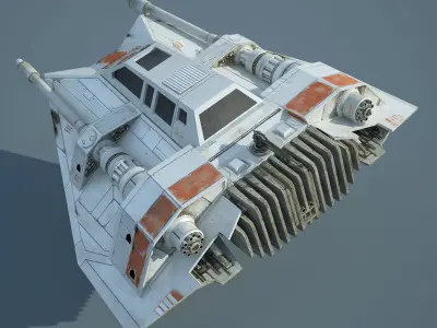 Game Ready Star Wars T-47 Airspeeder - Snowspeeder Low-poly 3D model