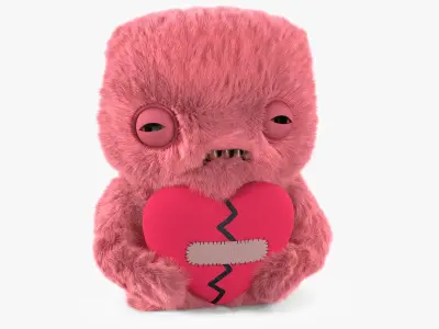 Fuggler Annoyed Alien Plush Pink Fur for Cinema 4D 3D model