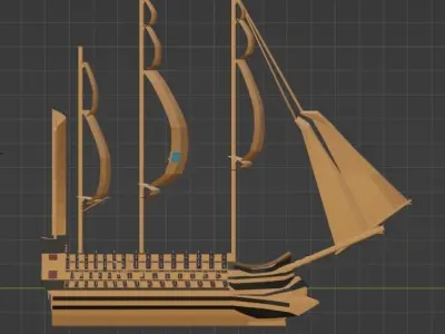HMS Victory Low-poly 3D model