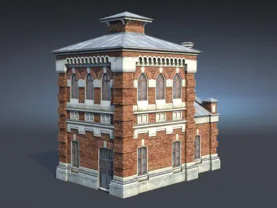Oil Pumpimg House Low-poly 3D model