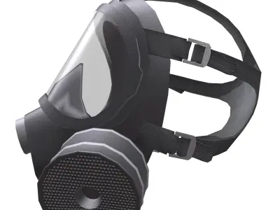 Gas Face Full Mask Respirator Low Poly Low-poly 3D model