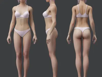 Asian female 3D model