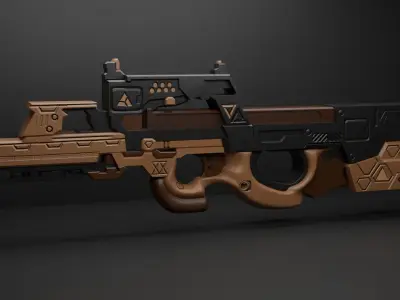 P90 gun collection 3D model