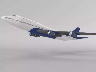 Passenger Aircraft Boeing B-747 High-Quality 3D Model  3D model