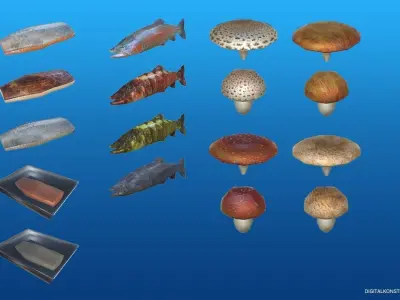 Food And Drink Package Low-poly 3D model