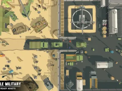 Simple Military - Cartoon Assets Low-poly 3D model