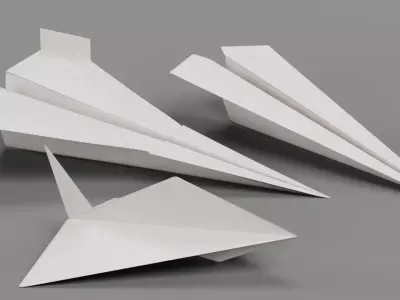 Paper Planes Low-poly 3D model
