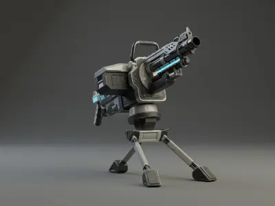 Realistic Grenade Launcher GameReady  Low-poly 3D model