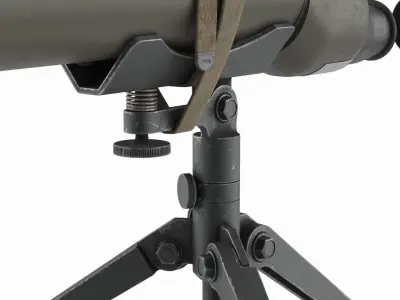Military Observation Scope M49 with Tripod Green 3D model