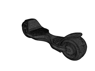 Futuristic Hoverboard with Glowing Edges 3D model