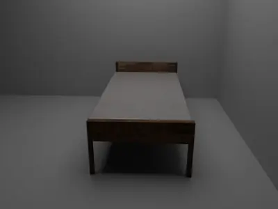 Wood bed Free low-poly 3D model