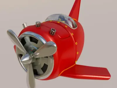 Cartoon Lowpoly Helicopter 3D Model Low-poly 3D model