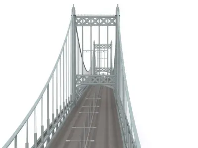 Triborough bridge Low-poly 3D model