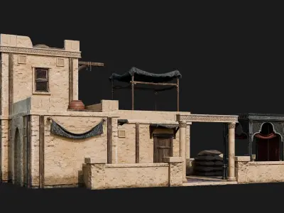 13-16 - Arabic Houses 4K Low-poly 3D model
