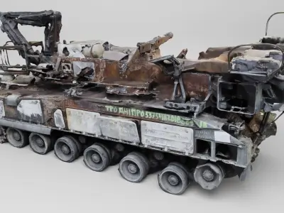 russian 9A39 Gadfly TEL transloader destroyed by Ukrainian army  3D model